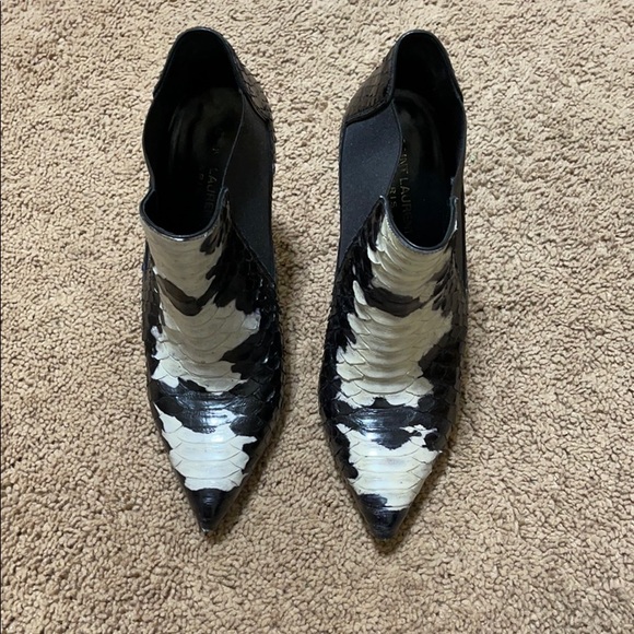 Saint Laurent Pointy Toe Ankle Booties (exotic) - Picture 2 of 6